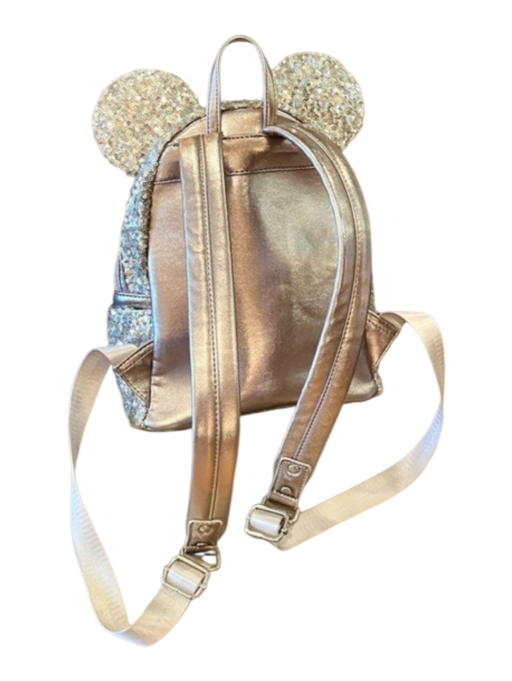 Loungefly Disney Minnie Mouse Silver Sequin Mini Backpack - Picture 6 of 10